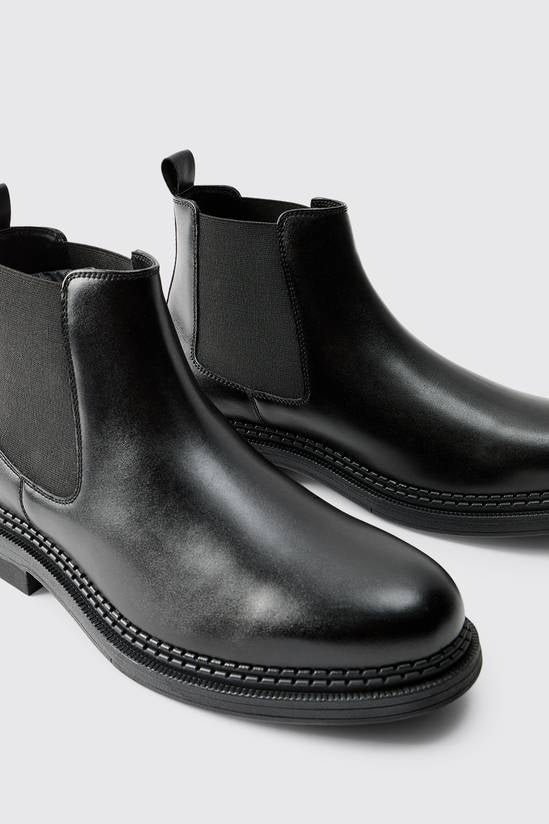 Shuvva Men's Black Smooth PU Chelsea Boots