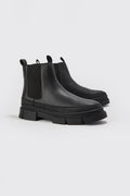 Shuvva Men's Black Track Sole Chelsea Boots