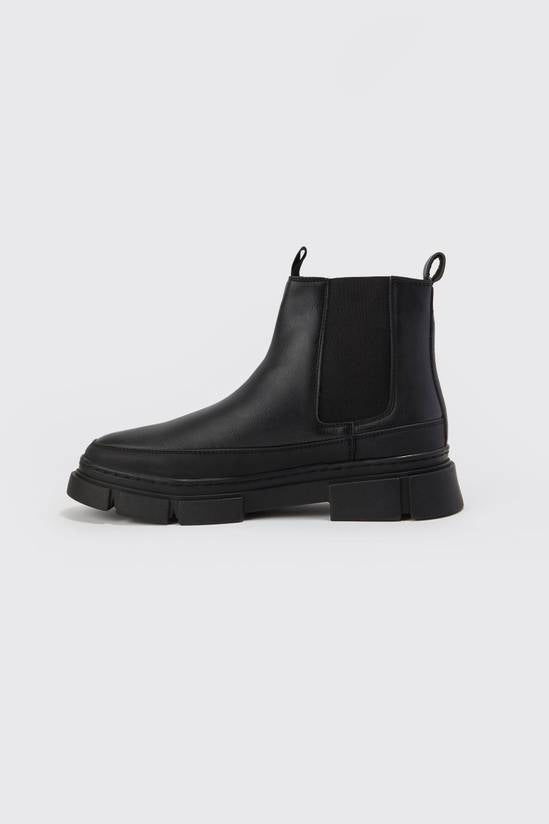 Shuvva Men's Black Track Sole Chelsea Boots