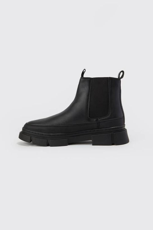 Shuvva Men's Black Track Sole Chelsea Boots