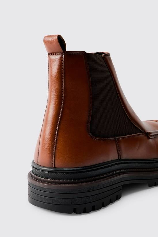 Shuvva Men's Brown Apron Front Chelsea Boots